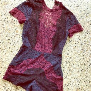 Lace romper with various colors! Cute open back!